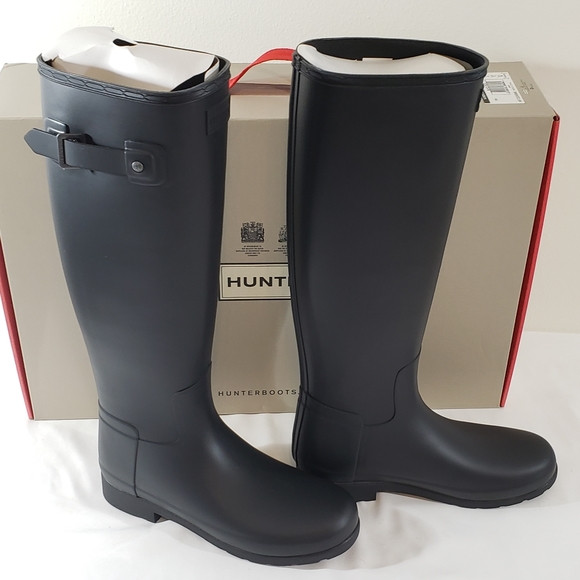 hunter original refined wide calf rain boot matte